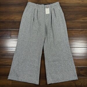 Alex Marie Women's Size 16 Silver Tinsel Tweed Christina Pleated Wide Leg Pants